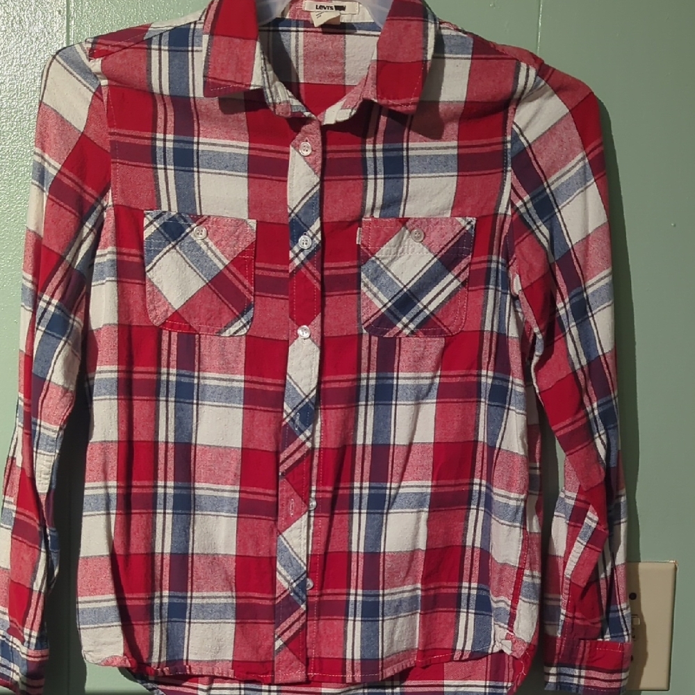 Levi's Red and Blue Plaid Shirt